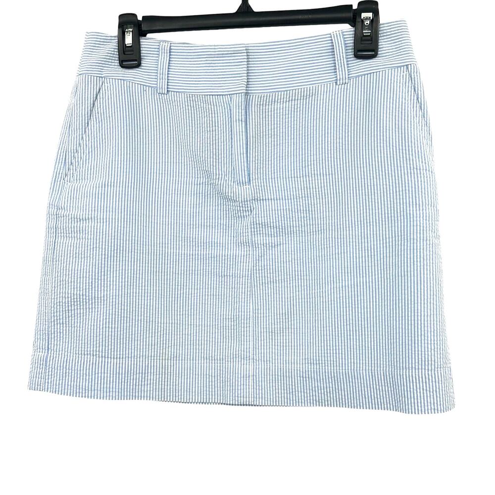 Vineyard Vines Size 4 Mini Skirt Blue White‎ Pinstripe Nautical Boating Golf